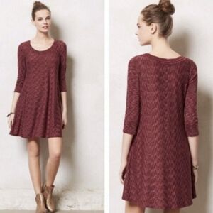 Anthropologie Dress Size Small Marled Red